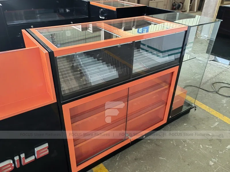 Black Orange Phone Repair Service Kiosk