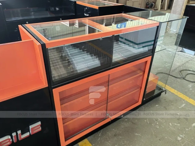 Black Orange Phone Repair Service Kiosk