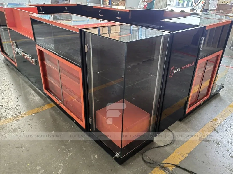 Black Orange Phone Repair Service Kiosk
