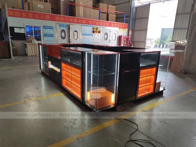 Black Orange Phone Repair Service Kiosk