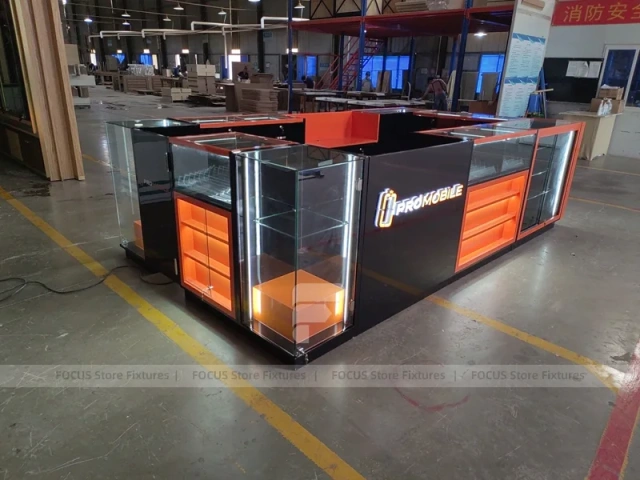 Black Orange Phone Repair Service Kiosk