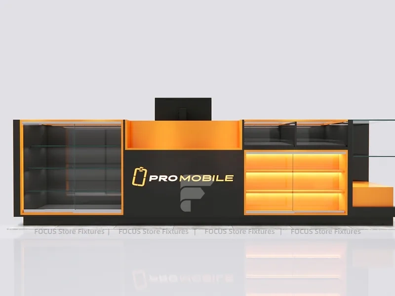 Black Orange Phone Slatwall Display Panel