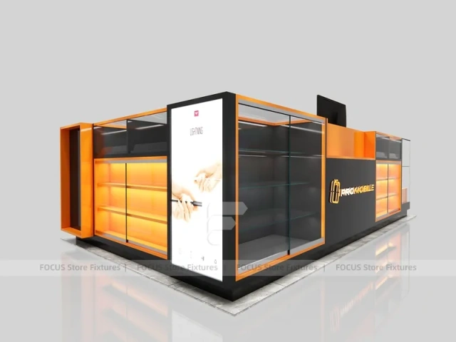 Black Orange Phone Slatwall Display Panel