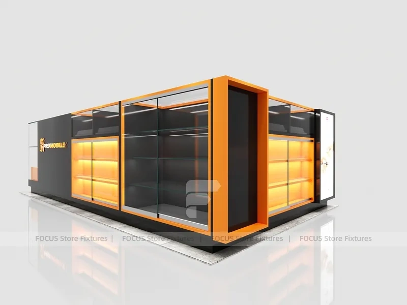 Black Orange Phone Slatwall Display Panel