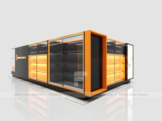 Black Orange Phone Slatwall Display Panel