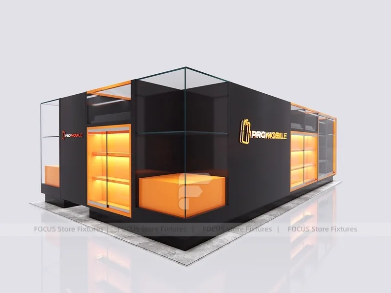 Black Orange Phone Slatwall Display Panel