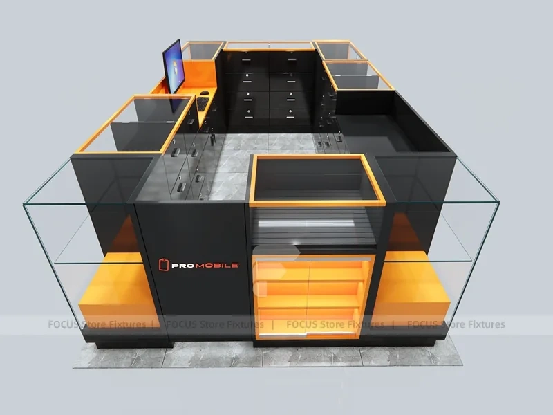 Black Orange Phone Slatwall Display Panel