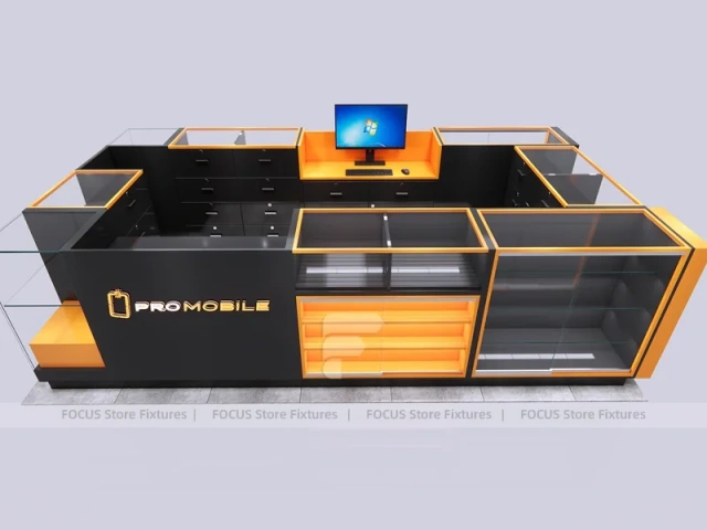 Black Orange Phone Slatwall Display Panel