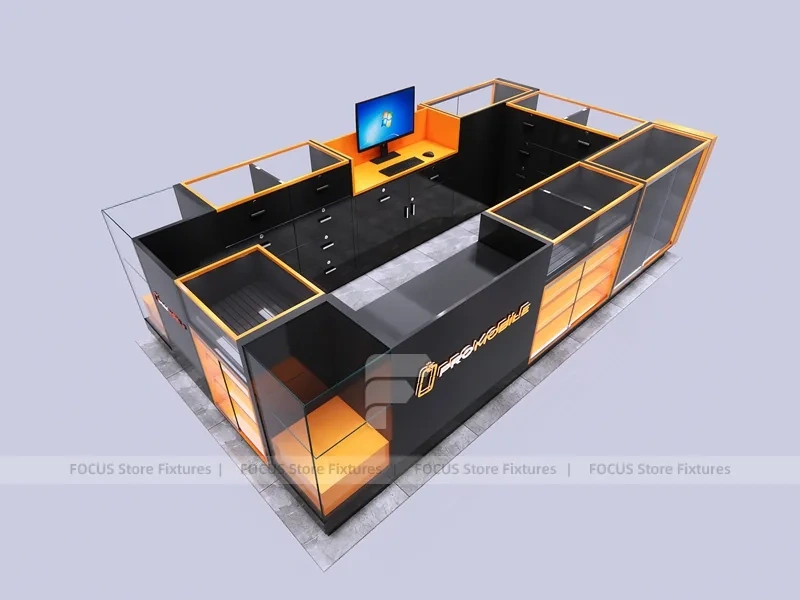 Black Orange Phone Slatwall Display Panel
