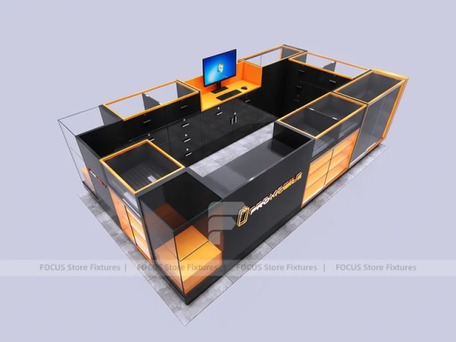 Black Orange Phone Slatwall Display Panel