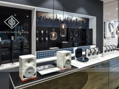 Black Premium Audio Electronics Demo Counter