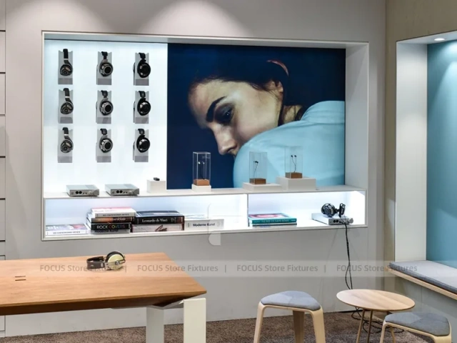 Black Premium Audio Electronics Demo Counter