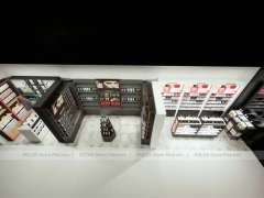Black Red Cosmetics Store Wall and Gondola Shelves