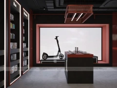 Black Red Delta Mobile Storefront Fixture