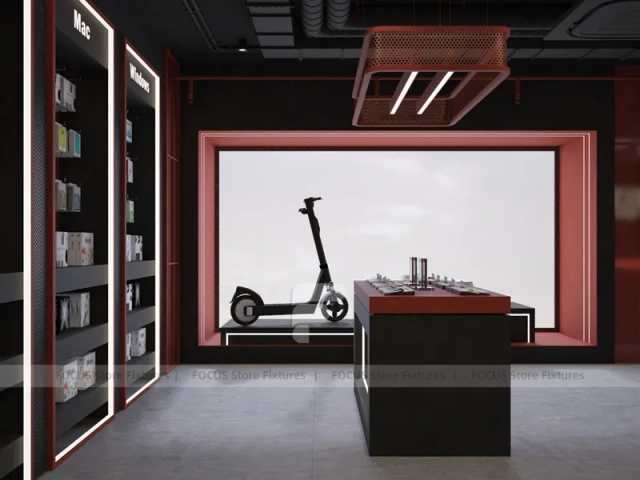 Black Red Delta Mobile Storefront Fixture