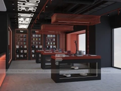 Black Red Delta Mobile Storefront Fixture
