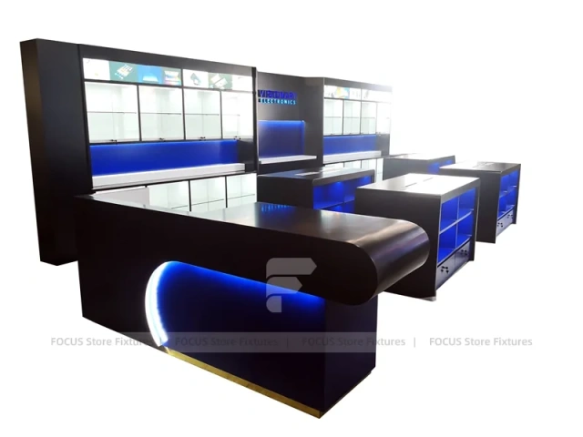 Black Red Phone Accessories Store Fixture