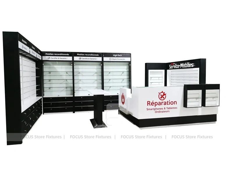 Black Red Phone Accessories Store Fixture