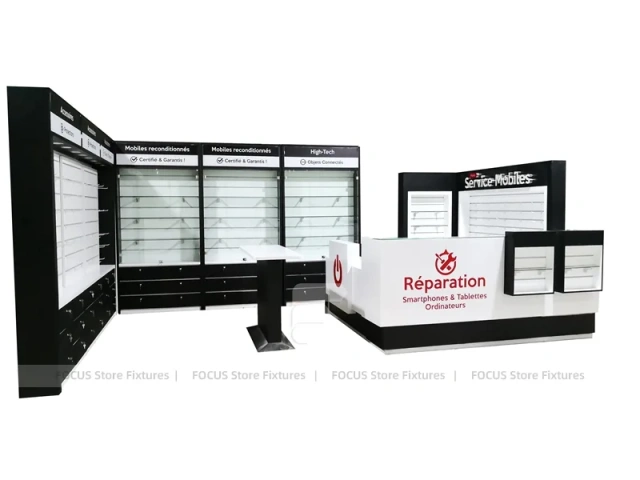 Black Red Phone Accessories Store Fixture