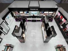 Black Skincare Display Wall with Logo Panels