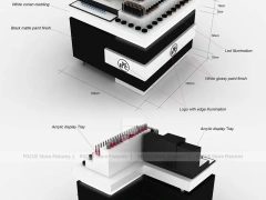 Black Tiered Makeup Gondola Display Island