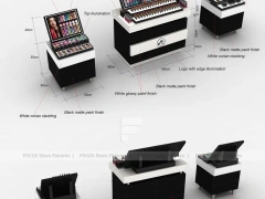 Black Tiered Makeup Gondola Display Island
