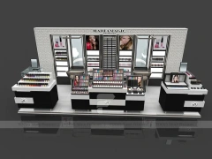 Black Tiered Makeup Gondola Display Island