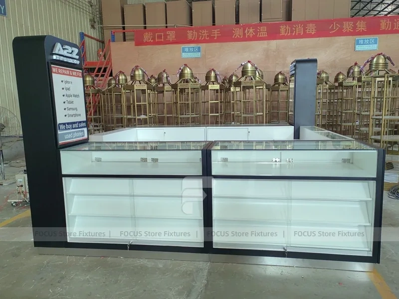 Black White A12 Phone Kiosk Counter Display