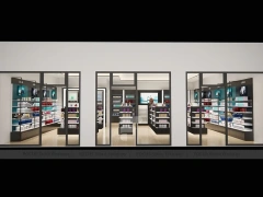 Black White Beauty Store Shelving Layout