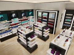 Black White Beauty Store Shelving Layout