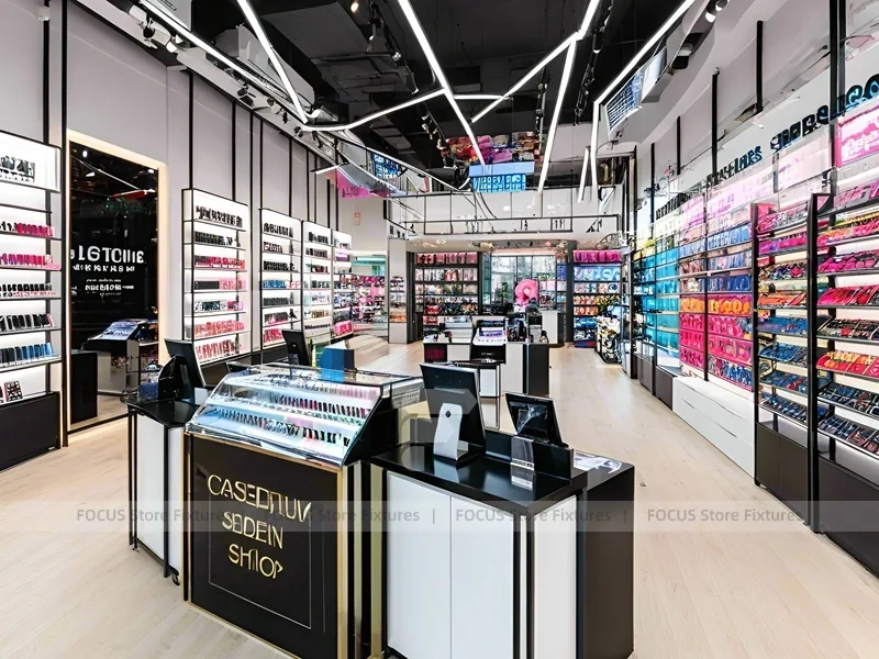 Black White Cosmetic Shop with Cashier Counter