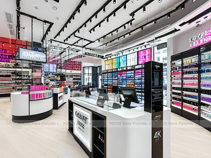 Black White Cosmetic Shop with Cashier Counter