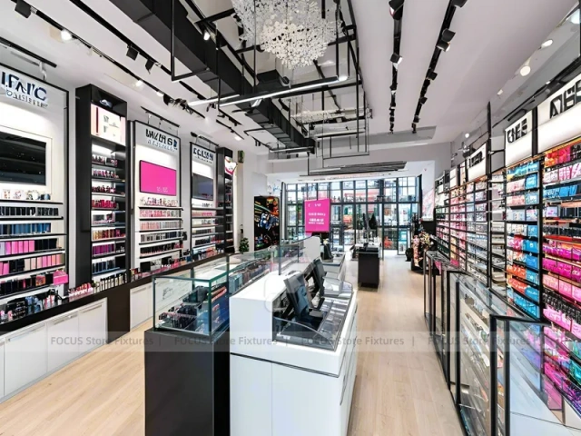 Black White Cosmetic Shop with Cashier Counter