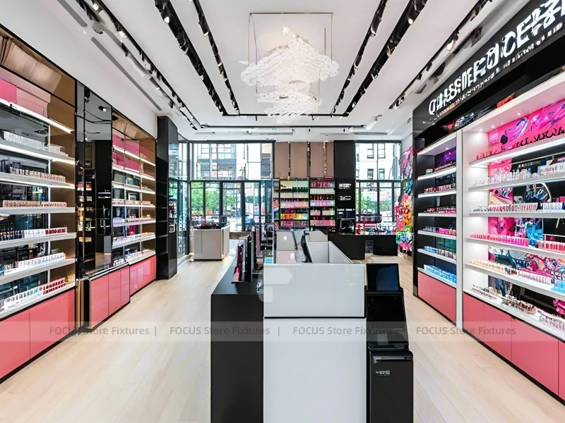 Black White Cosmetic Shop with Cashier Counter