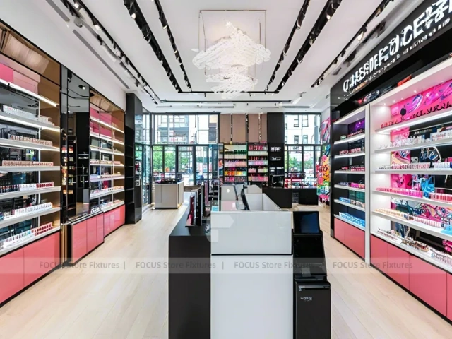 Black White Cosmetic Shop with Cashier Counter