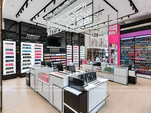 Black White Cosmetic Shop with Cashier Counter
