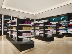 Black White Cosmetics Retail Shelving Layout