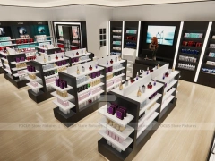 Black White Cosmetics Retail Shelving Layout