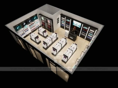 Black White Cosmetics Retail Shelving Layout