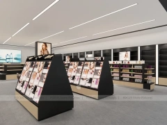 Black White Cosmetics Retail Shelving Layout