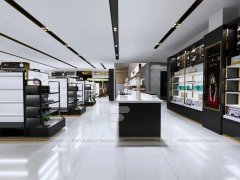 Black White Cosmetics Store Aisle Layout