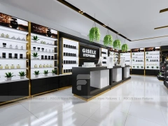 Black White Cosmetics Store Aisle Layout
