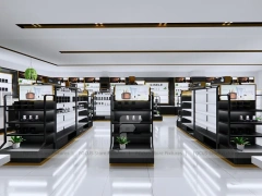Black White Cosmetics Store Aisle Layout