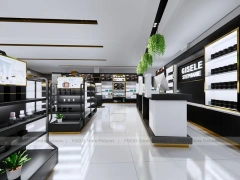Black White Cosmetics Store Aisle Layout