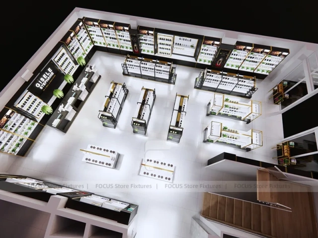 Black White Cosmetics Store Aisle Layout