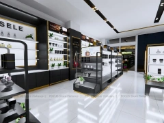 Black White Cosmetics Store Aisle Layout