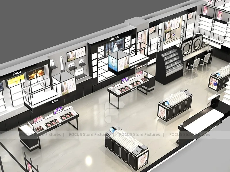 Black White Cosmetics Store Floor Plan Layout