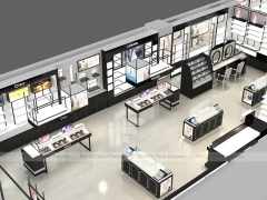 Black White Cosmetics Store Floor Plan Layout