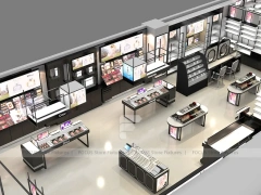 Black White Cosmetics Store Floor Plan Layout