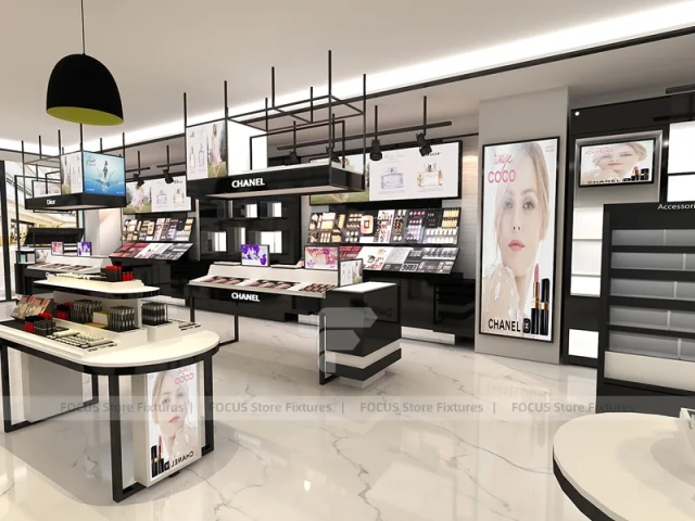 Black White Cosmetics Store Floor Plan Layout